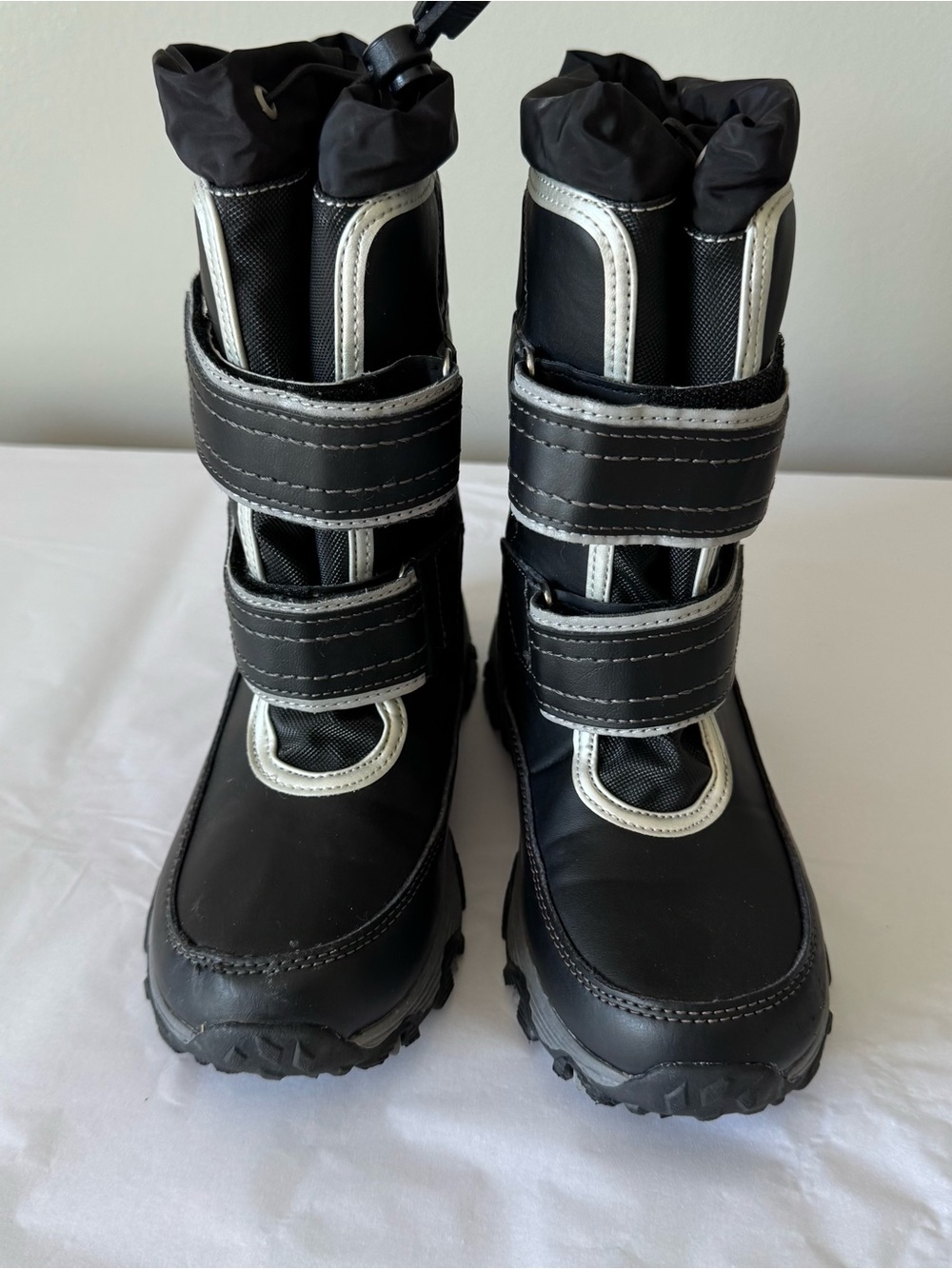 LANDS’ END Size 1 Little Boys Black Snow Boots